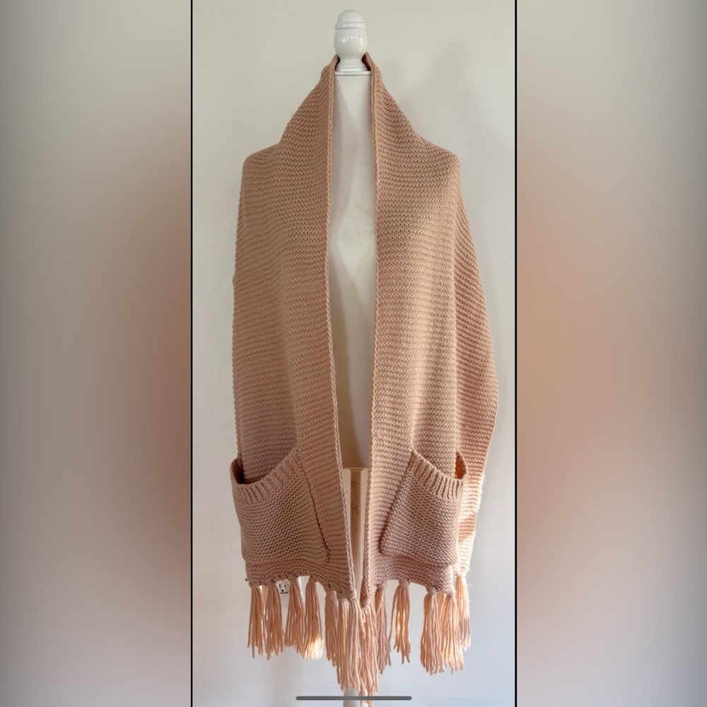 Anthropologie Pilcro Knot Pocket Scarf Pink large